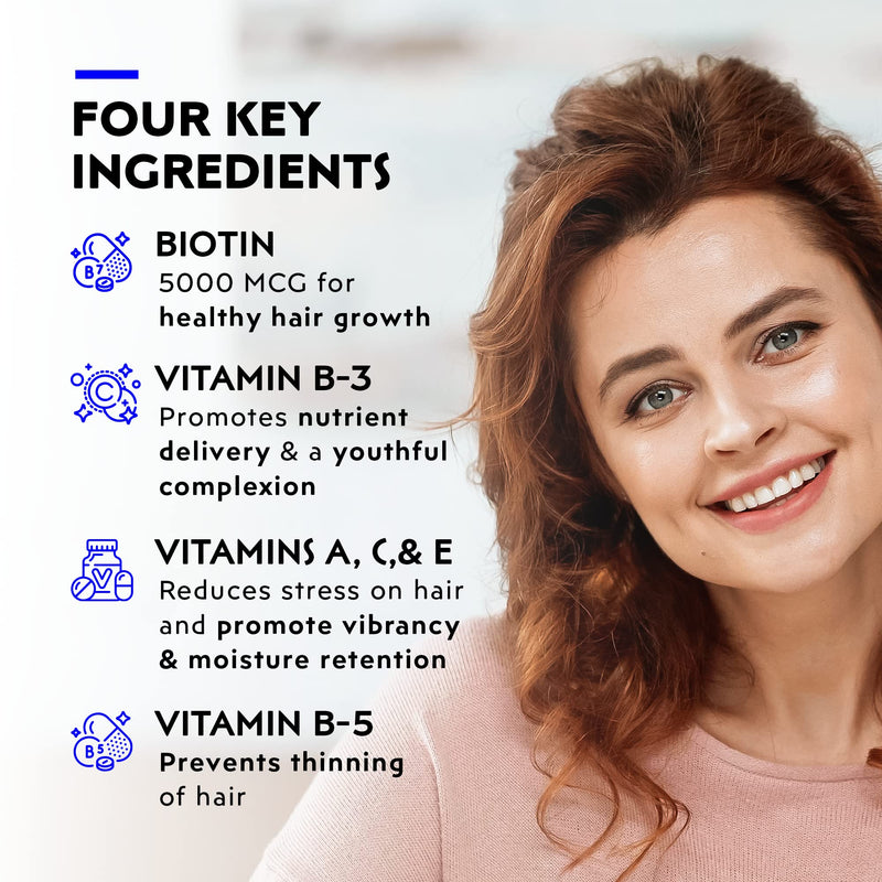 Elon Matrix 5000 Complete Multivitamin — Skin, Hair and Nail Growth Vitamins — Healthy Hair Growth Vitamins for Women & Men — 5000Mcg Biotin Supplement (60 Day Supply) 60 Count (Pack of 1)