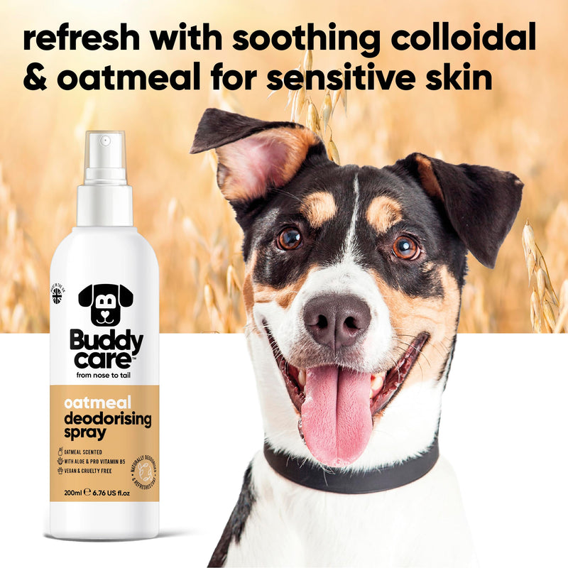 Dog Deodorising Spray - Deodorising Spray for Dogs - With Aloe Vera and Pro Vitamin B5 (Oatmeal, 200ml) - PawsPlanet Australia