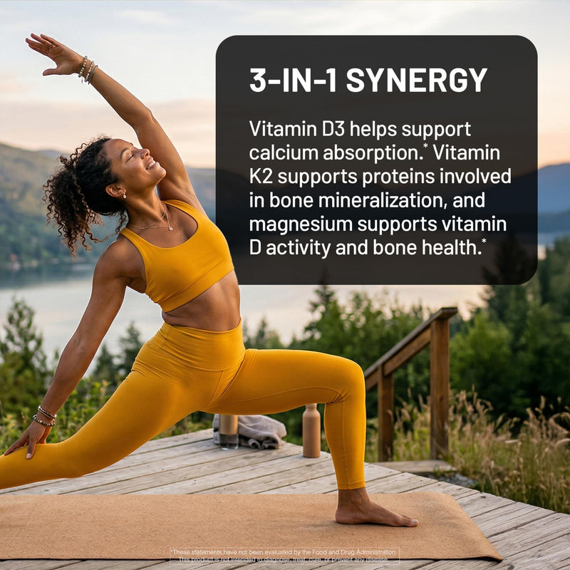 NatureWise Vitamin D3 5000IU + K2 & Magnesium Glycinate 275mg - 90 Softgels | Extra-Strength D3 125mcg, K2 50mcg, High Absorption Chelated Magnesium Supplement, Bone Support.* 90-Day Supply.
