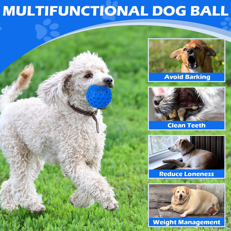 EXPAWLORER Interactive Dog Toys for Aggressive Chewers,Indestructible Dog Squeaky Balls,Funny Durable Tough Chew Toys for Large/Medium Breed Dogs Relieves Anxiety, Cleans Teeth(Blue) - BeesActive Australia