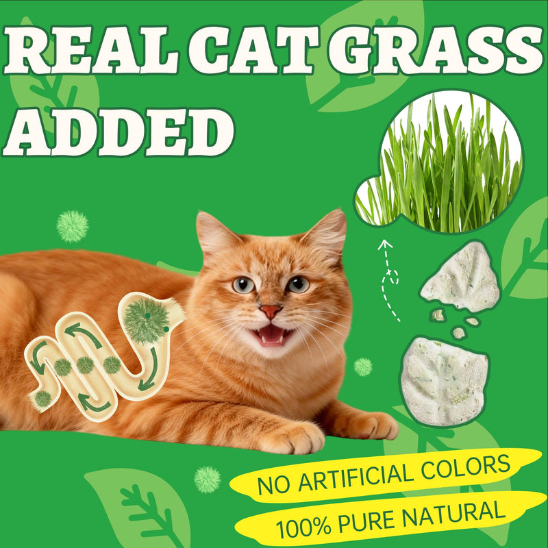 Wellix 3.9oz Leaf Crisps Freezed-Dried Cat Grass Treats - Healthy Cat Treats for Hairball Control & Teeth Cleaning Stick - Kittens Dental Chews and Training Snacks