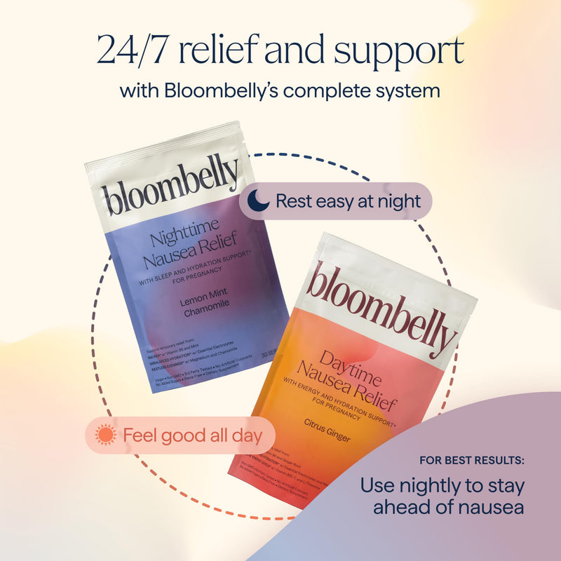 Morning Sickness + Nausea Relief. Electrolytes Hydration Support. Safe Sleep Support + Prenatal Vitamins with Magnesium, Vitamin b6. First Trimester Pregnancy Must Haves 30 Servings Nighttime
