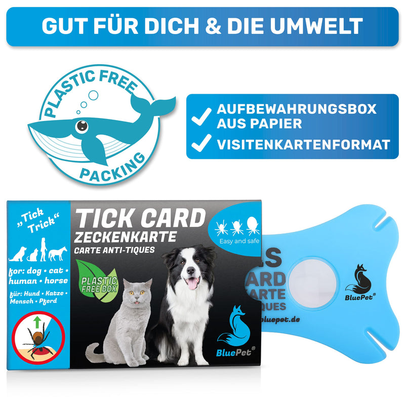 BluePet tick card with magnifying glass in credit card format - tick remover for removing ticks and nymphia from humans and animals - Tick card as first aid for dogs and cats in the house 1x tick card - BeesActive Australia