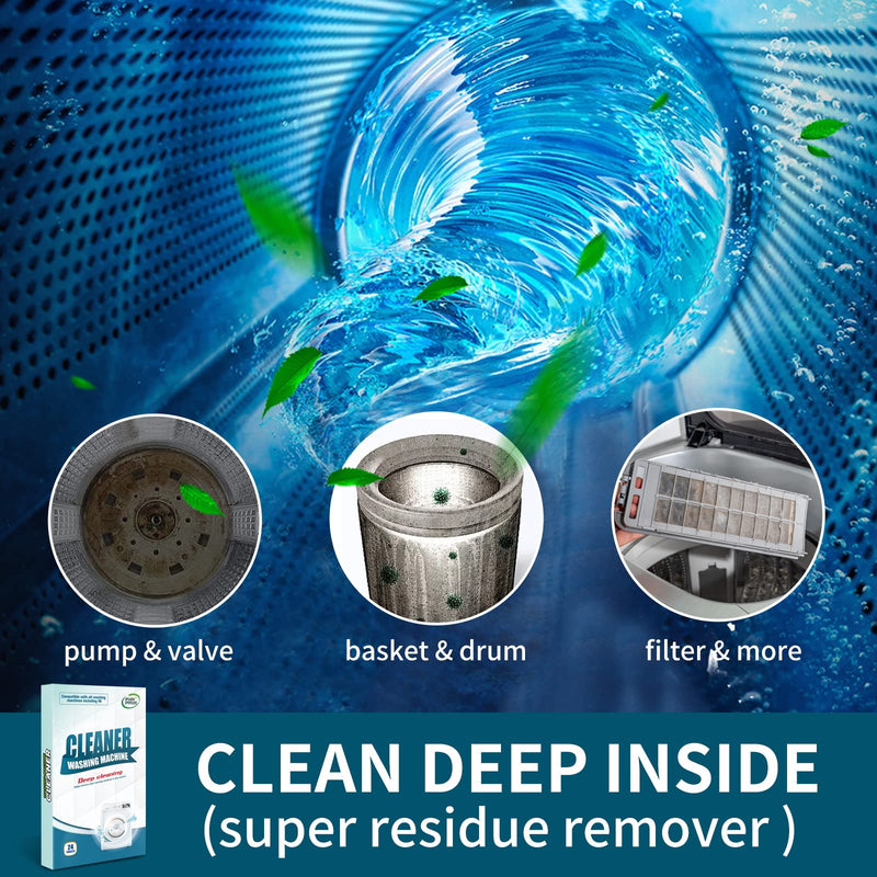 Washing Machine Cleaner Deep Cleaning for HE Top Load Washers and Front Load, 24 Tablets. Lemon - BeesActive Australia