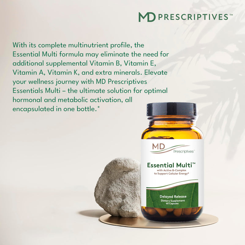 MD Prescriptives - Essential Multi (Delayed Release) - Multivitamin Mineral Complex Supplement for Enhanced Hormone Support - 60 Capsules 60 Count (Pack of 1)