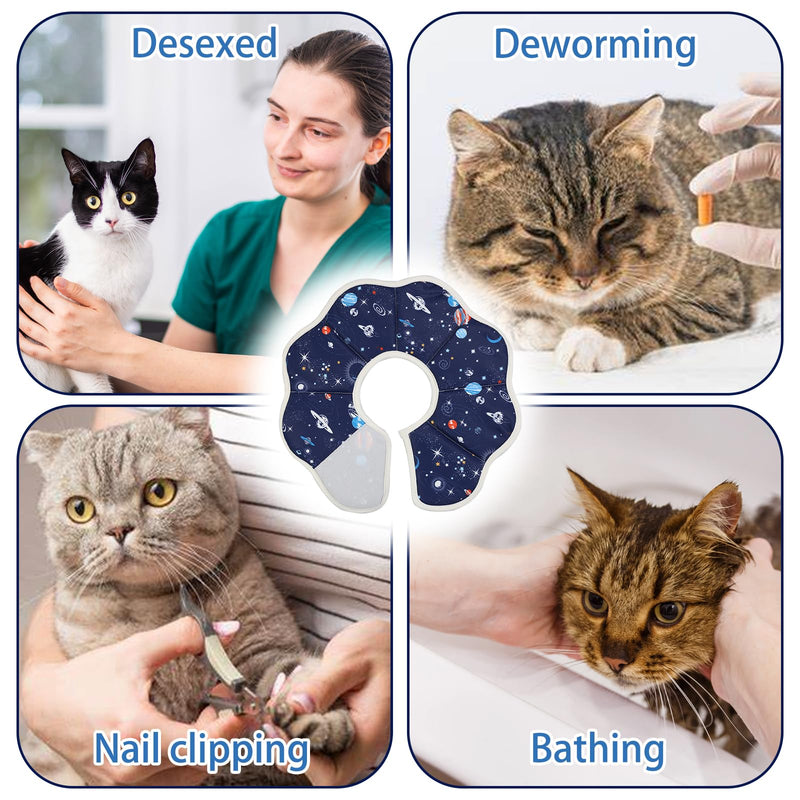 Cat Collar to Stop Licking Post Surgery Adjustable Cat Cone Collar Soft Foldable 19-25cm Neck Circumference Elizabethan Collar for Cats Kittens Puppies M - BeesActive Australia
