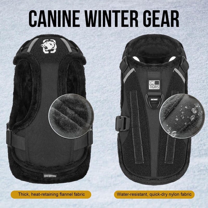OneTigris Dog Winter Coat,Woolly Warm Winter Puppy Coat,MITT Dog Jacket Small Dog Coat with Harness Puppy Winter Jacket 2 in 1 Dog Coat(M) M - BeesActive Australia