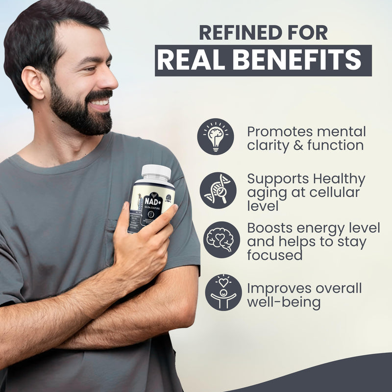NAD+ Resveratrol Supplement for Energy, Cellular Health & Healthy Aging – High Potency NAD Plus Capsules for Men & Women – Antioxidant Support (180 Count (Pack of 1))