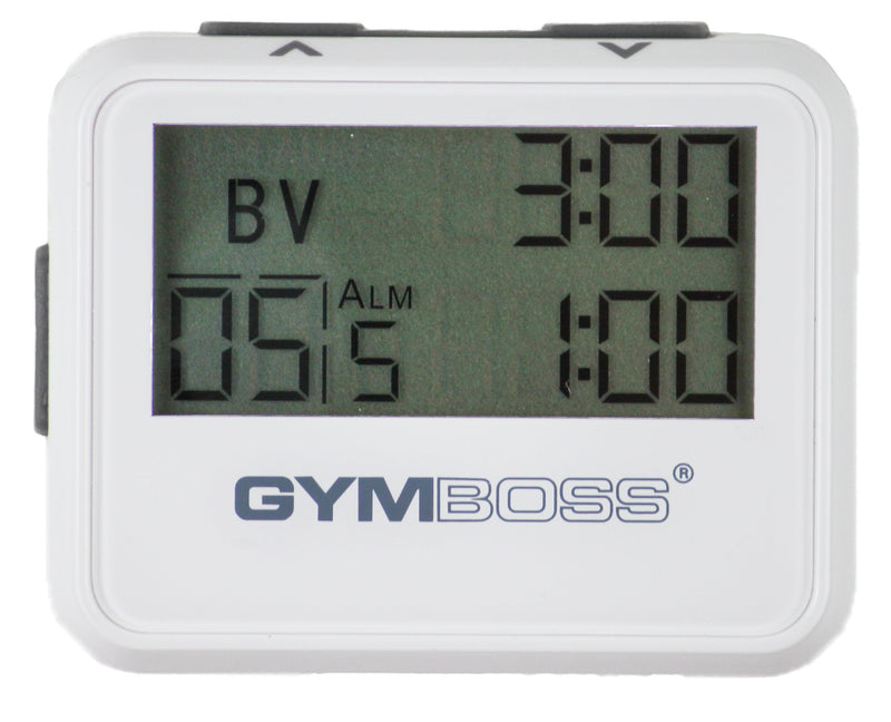 Gymboss Interval Timer and Stopwatch - White/Gray Gloss - BeesActive Australia