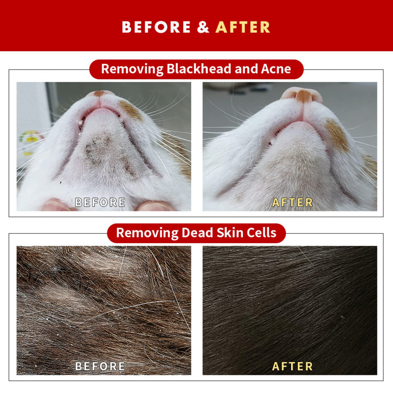 Black Seed Brush - Cat Acne Chin Treatment, Cat Acne Brush, Silicone Brush for Cats Chin Acne & Blackhead Exfoliation, Double-sided Cat Grooming Brush (1PCS) 1 - BeesActive Australia