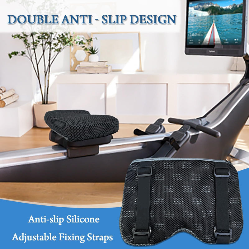 REEZEIVI Rowing Machine Seat Cushion for The Concept 2 Rowing Machine,Breathable 4D Air Mesh Seat Pad, Washable and Breathable Cover and Straps, Non-Slip Design,Recumbent Stationary Bike, Watter Rower