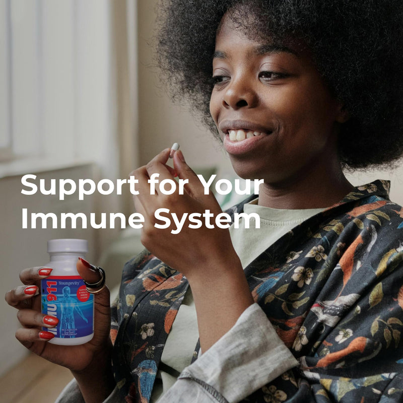Youngevity Immu-911 Immune Support with Colostrum & Mushrooms, 60 Caps | Colostrum, vitamin C, zinc, echinacea, astragalus, pau d'arco bark, six-mushroom blend, advanced immune support, 60 caps