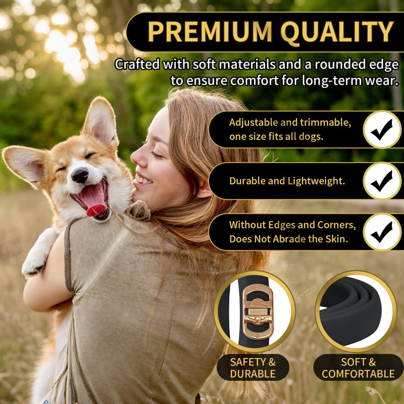 Flea Collar for Dogs 4 Pack, 32 Months Comfort Flea and Tick Prevention, Waterproof Dog Flea and Tick Collar, Adjustable Flea and Tick Treatment for Dogs - One Sizes Fit All (Black)