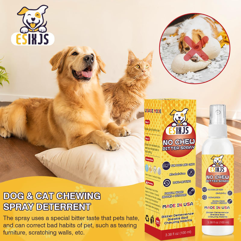 No Chew Spray for Dogs Cats Bitter Apple Spray for Puppy 10.14 Fl Oz Stop Dogs Cat from Chewing Furniture Spray Anti Licking for Dog Cat Yuck Bitter Spray Deterrent for Gentle on Skin Alcohol Free