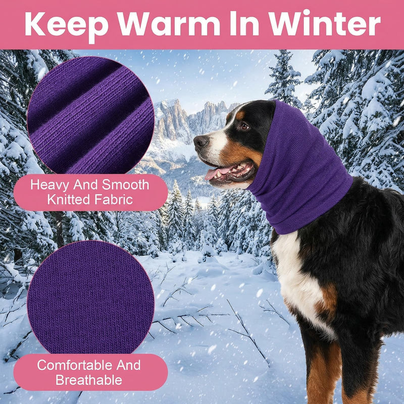 4 Pcs Dog Ear Muffs, 3 Size Stretchy Hoodie for Dog, Non-Noise Dogs Ear Muffs, Cute Dogs Ears Covers for Neck Grooming Drying Noise Protection Warmer Bath(Small/Medium/Large)