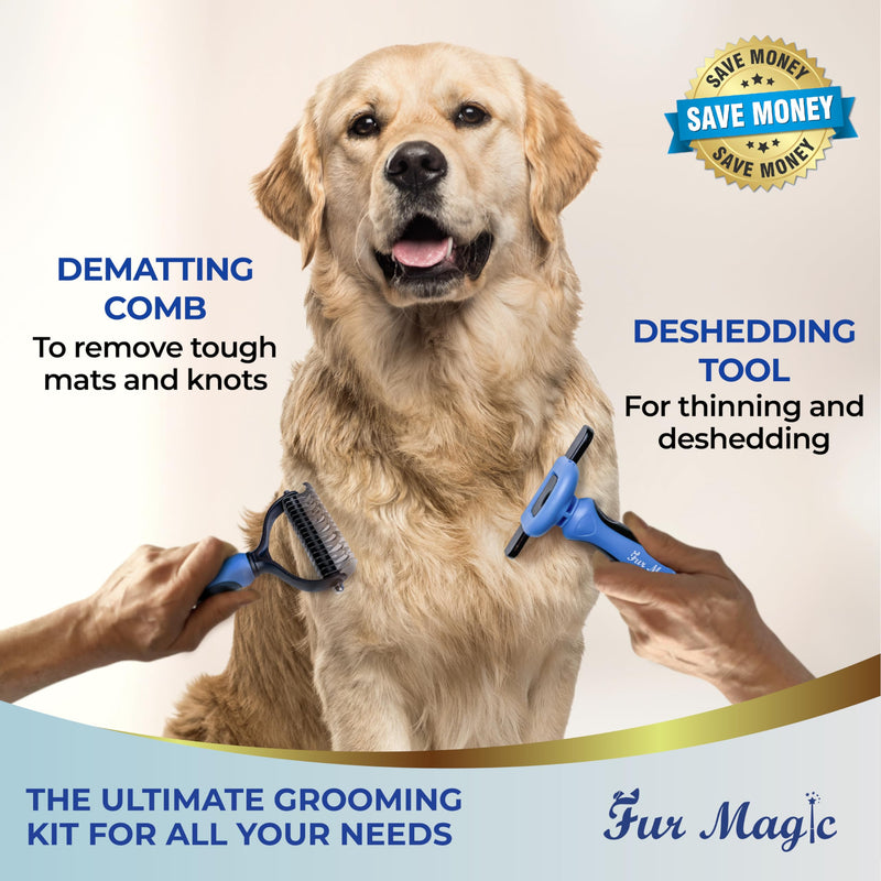 Large Deshedding Tool & Dematting Comb – Grooming Brushes for Dogs, Cats, Horses – Reduce Shedding and Remove Knots, Mats and Loose Undercoat Large - BeesActive Australia