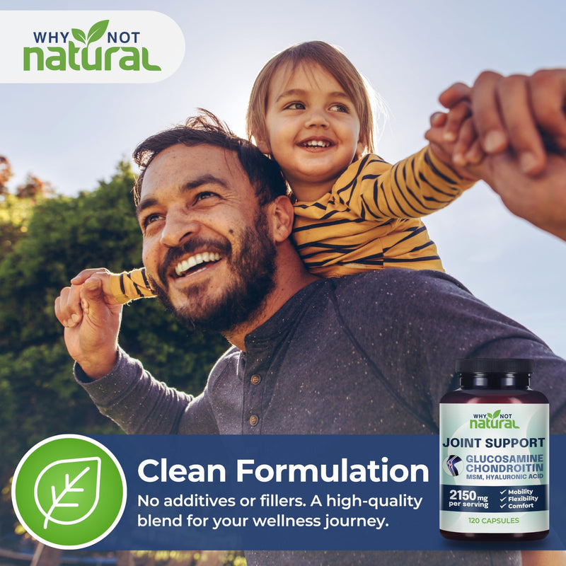 Why Not Natural Glucosamine Chondroitin, MSM, Joint Support Supplements - Knee Pain Joints Health Suppplement - BeesActive Australia