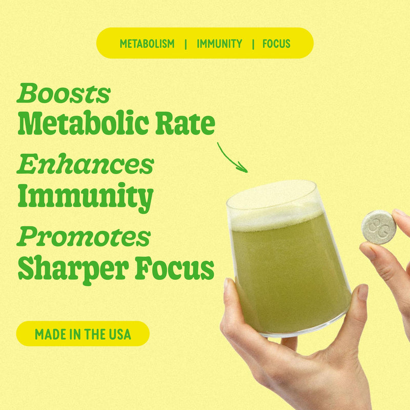 8G 8Greens Supergreens Effervescent Tablets, Lemon Lime, 10 Servings | Boosts Metabolism, Immunity & Focus; Contains Aloe vera, spirulina & chlorella; Vitamins C, B6, B12 & folate; Doctor-Backed