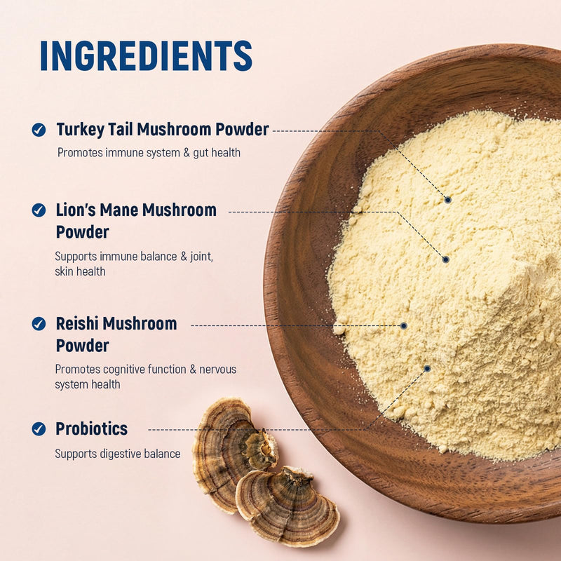 Turkey Tail Mushroom for Dogs - Premium Immune Support Supplement, Mushroom Supplement for Lumps & Bumps, Immunity, Gut, Skin & Joint Support, Natural Powder for Dogs - 200 Scoops, 7.05 oz