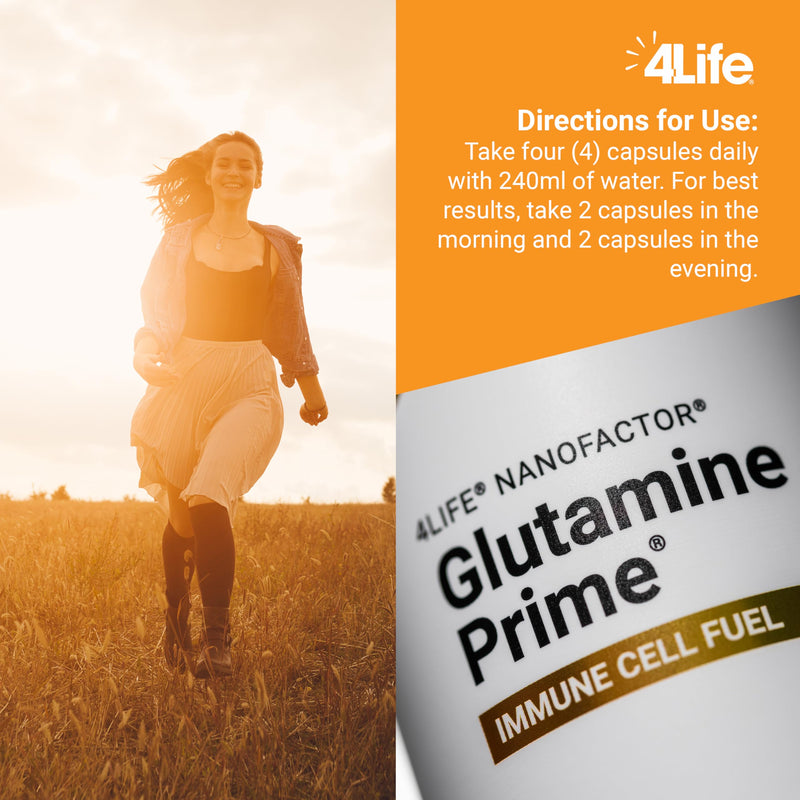 4Life Targeted Transfer Factor Glutamine Prime Immune Support, 120 Capsules | L-Glutamine, NanoFactor colostrum, L-Arginine, Cysteine, Amino acids, Immune cell energy, Cellular wellness, Lipoic Acid