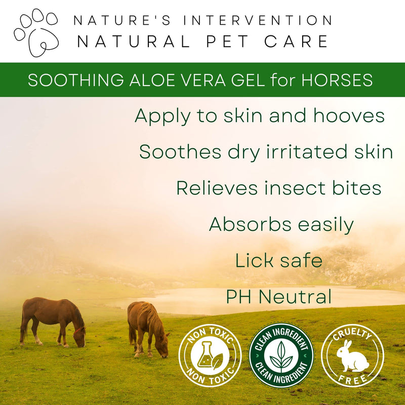 Nature's Intervention Soothing Aloe Gel for Horses – 200g – Botanical Skin Shield with Neem, Tea Tree & Mint – High-Performance Equine Protection & Conditioner