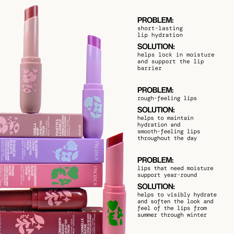 Pacifica Cinnamon Sugar Lip Buttercream, Tinted Lip Balm, Vegan and Cruelty-Free, Cushiony Hydrating Treatment with Vegan Waxes, Oils, Vitamin E, Sheer Buildable Tint