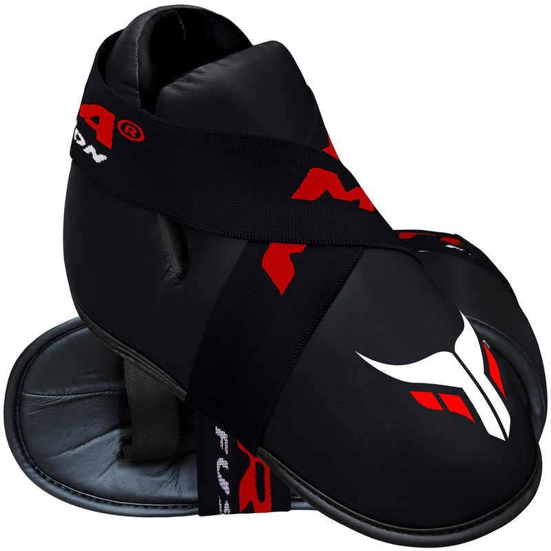 Mytra Fusion Semi Contact Boots – Kickboxing Boots and Foot Pads for Sparring, MMA, Muay Thai, Karate, Training, Fighting and Martial Arts Black Large