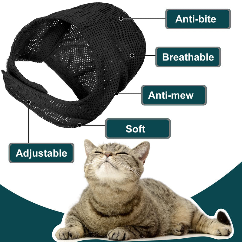 9 Pieces Cat Bathing Bag Set Cat Shower Bag Anti Bite and Anti Scratch Cat Grooming Bag for Pet Washing Brush Comb, Cat Muzzle, Nail Clipper, Nail File, Tick Tool (Black) Black - BeesActive Australia