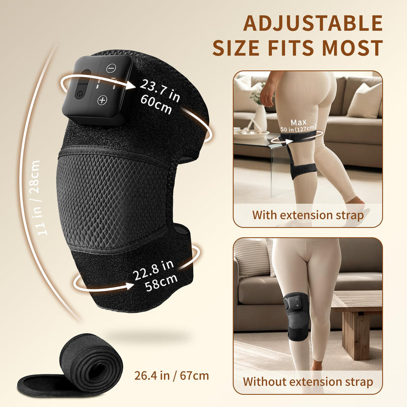 Nekteck Knee Massager with Heat - Cordless Heated Knee Brace with Vibration for Pain Relief, Rechargeable Knee Heating Pad with 5 Heat Levels and 3 Massage Mode, Ideal Gift for Mom Dad MD-KP03 - BeesActive Australia