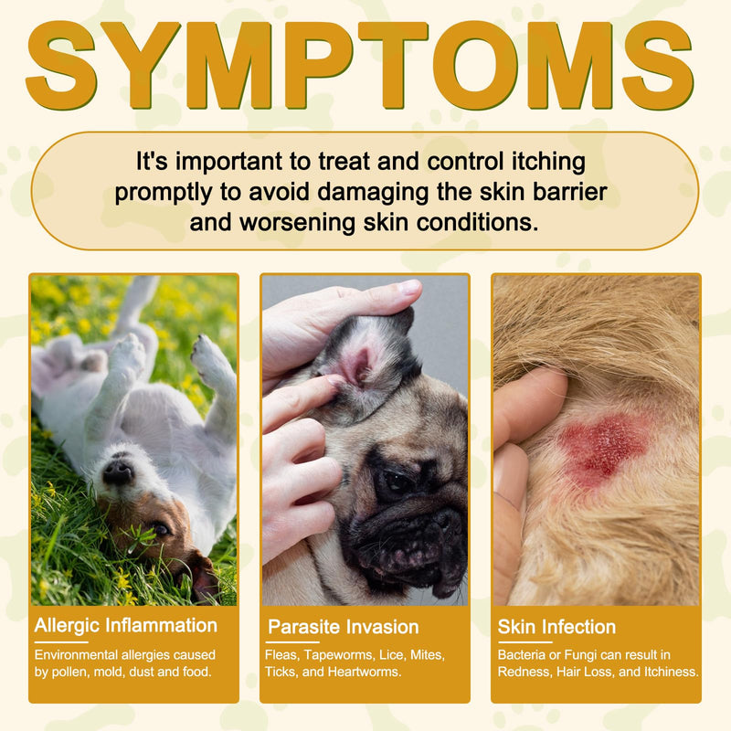 JSBNQRMZ allergy tablets for dogs, 180 tablets for digestion, mites dog tablets, immune system, skin & fur allergies in dogs, maintains intestinal health - relieves seasonal allergies - BeesActive Australia