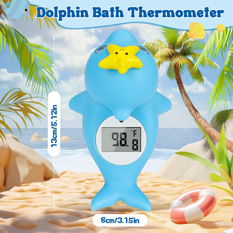Baby Bath Thermometer, Dolphin Floating Bath Thermometer Baby for Newborns, Waterproof Bath Temperature Monitor with Hot & Cold Safety Alert, Water Temperature Monitor for Baby Lovely Whale - BeesActive Australia