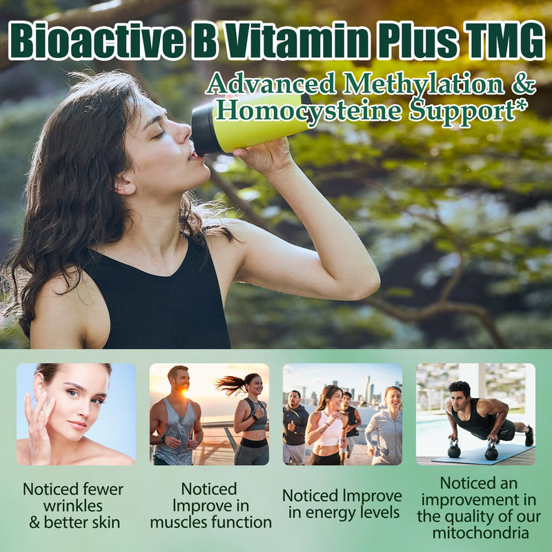 2 Pack Methylated B Complex Liquid, 9-in-1 Methyl B Vitamin w. Methylfolate 5-MTHF Inositol Choline Riboflavin TMG & Methyl B12 Vitamin C E, Super B Complex Multivitamin for Energy Mood & Brain Health Lemon 2 Fl Oz (Pack of 2)
