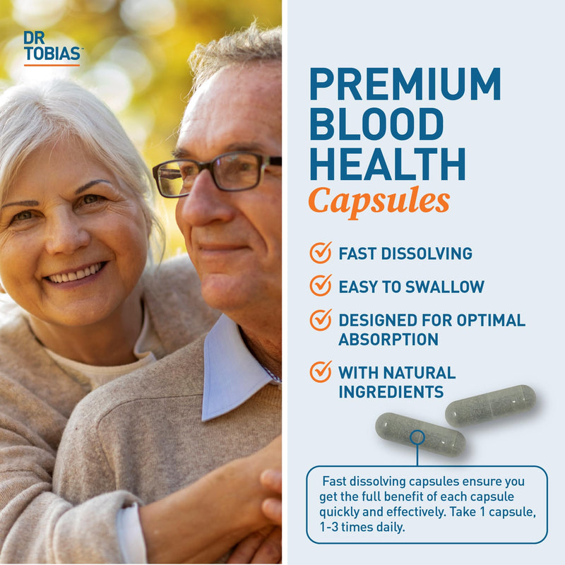 Dr. Tobias Blood Pressure Support Supplement 90 Capsules | Circulatory & Heart Health Support | Hawthorn + Hibiscus + Olive Leaf + Garlic | Vitamins B6, B12 & C