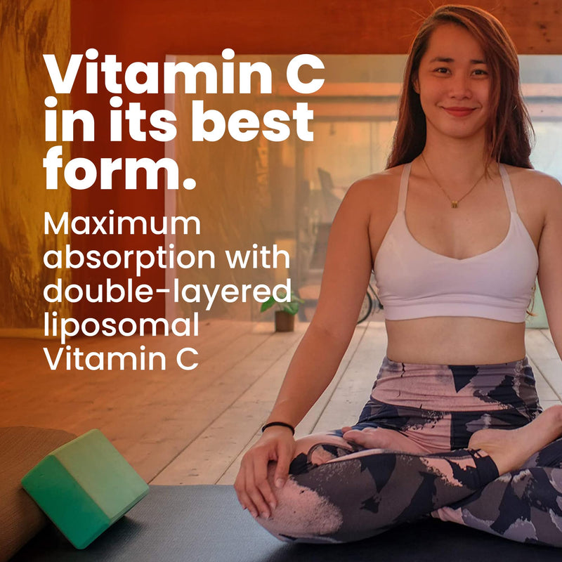 Herbtonics Liposomal Vitamin C Capsules 1500mg Immune Support Supplement | Immune System Health | High Absorption Vitamin C | Contains Collagen | 120 Vegan Capsules Non-GMO (Pack of 2) 120 Count (Pack of 2)