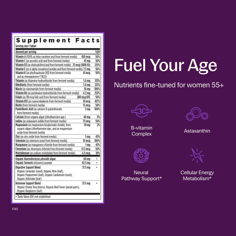 New Chapter Every Woman's One Daily 55+ Multivitamin, 48 Tablets | Supports Immune, Bone, and Vision Health, Gentle on the Stomach, Non-GMO, Gluten Free, Dairy Free, Vegetarian, and Kosher 48 Count (Pack of 1)