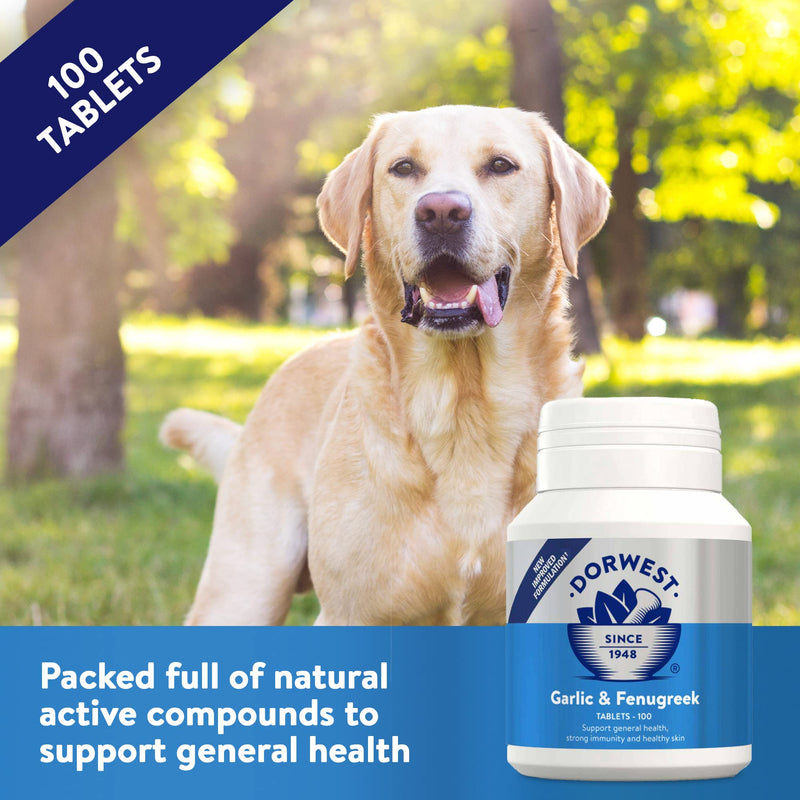 Garlic & Fenugreek Tablets For Dogs And Cats 100 Tablets (Pack of 2) 100 Count (Pack of 2)