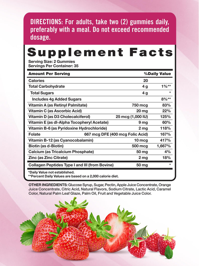 Nature's Truth Womens Multivitamin Gummies | 70 Count | Plus Biotin & Collagen | Berry Flavor |Non-GMO & Gluten Free Supplement 70 Count (Pack of 1)