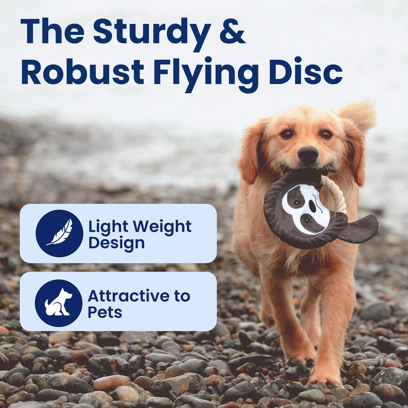 Flying Disc Tug-of-War Toy, Eco-Friendly Recycled Material, Squeaker Toy for Medium and Large Dogs, for Throwing & Fetching 8.5" Diameter (Tough Tiger) Tough Tiger - BeesActive Australia