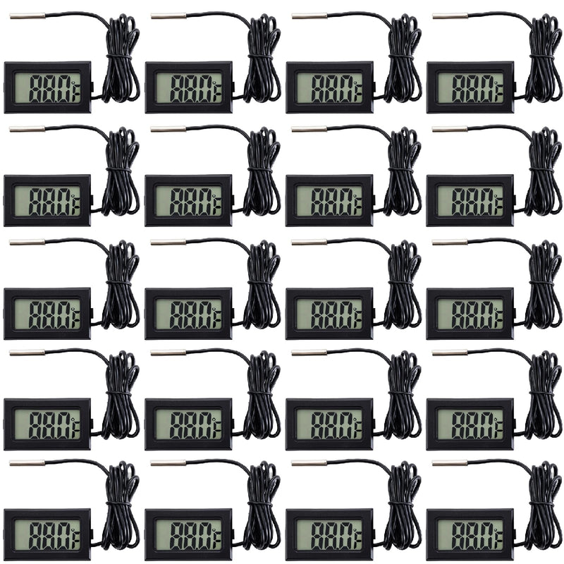 20 Pieces of Digital LCD Thermometers, Temperature Digital LCD Refrigerator Thermometers, Water Temperature, with Probes, in Fahrenheit. - BeesActive Australia