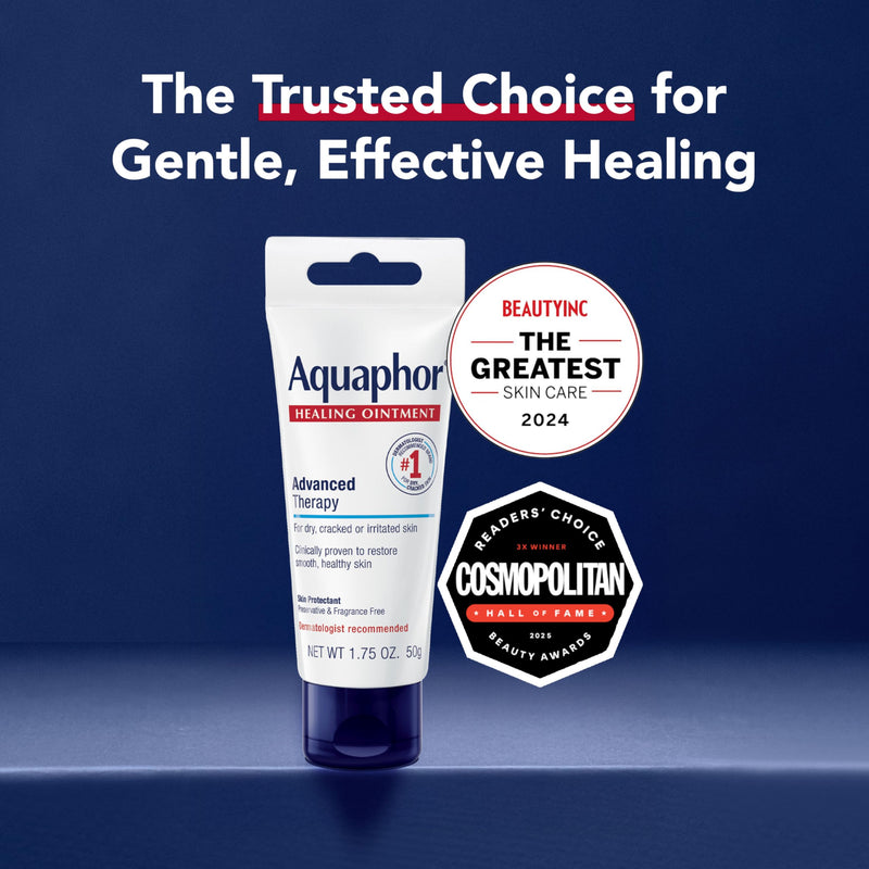 Aquaphor Advanced Therapy Healing Ointment, Hypoallergenic, Fragrance Free Body Moisturizer for Dry Skin and Minor Wound Care, Travel Size Skin Care Set, 1.75 Oz Tube, Pack of 3 1.75 Fl Oz (Pack of 3)
