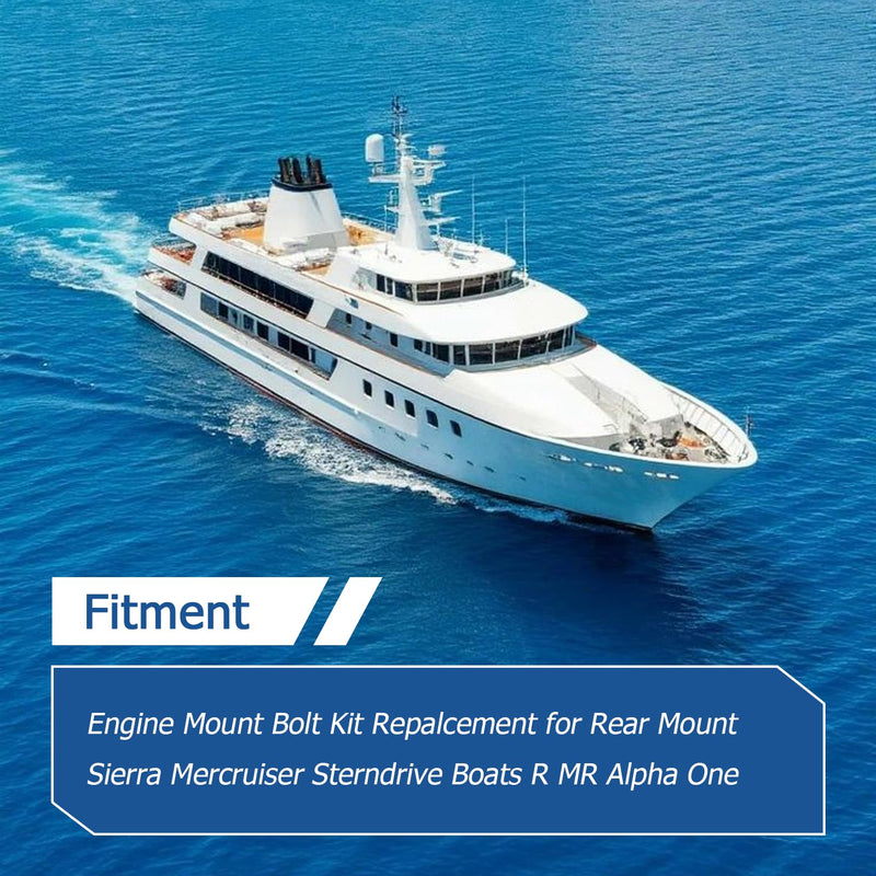 WFLNHB Engine Mount Bolt Kit Repalcement for Rear Mount Sierra Mercruiser Sterndrive Boats R MR Alpha One Gen II & Bravo drives 97934A1
