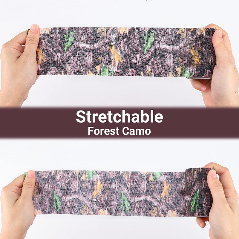 DROK 4/10 Roll Camo Tape Wrap, Camouflage Self-Adhesive Camo Stick Bandage for Outdoor Sports Climbing Camping, 2/3in x 14.76ft for Range Finder Camera Flashlight Bicycle 3in*14.76ft Wood Pattern 10 - BeesActive Australia