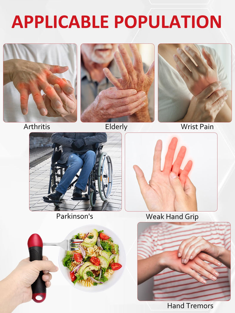 Adaptive Utensils, Weighted Special Supplies Spoon Fork Set, Weak Hand Grip & Handicapped & Parkinsons Aids for Living, Arthritis for Hand Tremors, Travel Eating Utensils for Disabled, Elderly, Adults - BeesActive Australia