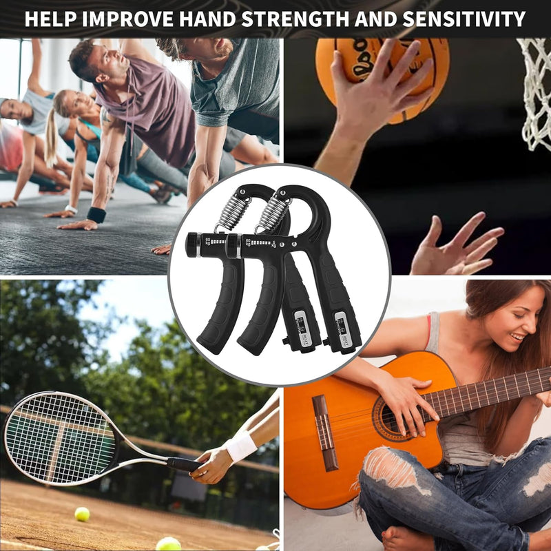 KDG Hand Grip Strengthener 2 Pack Adjustable Resistance 10-130 lbs Forearm Exerciser，Grip Strength Trainer for Muscle Building and Injury Recovery for Athletes - BeesActive Australia