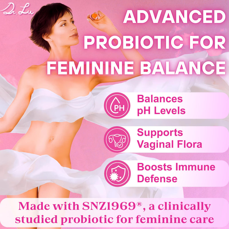 Dr. Lu Happy Girl Feminine Balance Gummies | Pineapple Gummies for Women pH Balance with Probiotics & Immune Support | Delicious & Naturally Flavored, Sugar-Free, Vegan - 60 Count