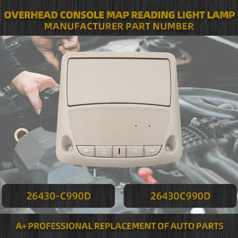 Dasbecan Interior Overhead Console Map Reading Light Lamp Without Sunroof Compatible with Nissan Altima 2013-2018 Teana 2013-2018 Sentra 2013-2015 Replace 26430C990D With Sunroof - BeesActive Australia