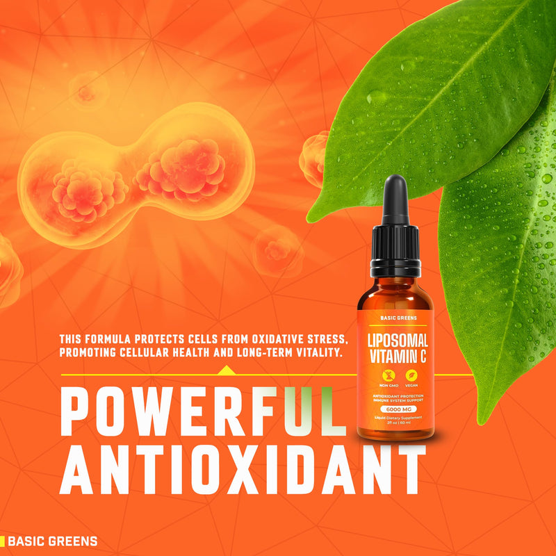 Vitamin C Liposomal Liquid 6000mg for Immune Support Non-GMO, Vegan 2 fl oz 2 Fl Oz (Pack of 1)