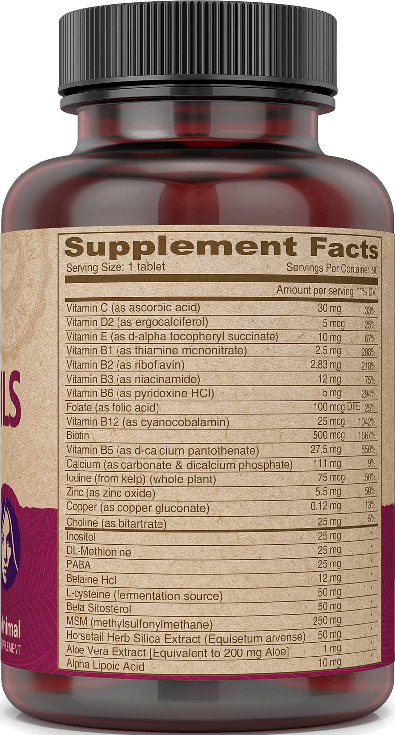 DEVA Vegan Hair, Nails & Skin Vitamins & Minerals with Biotin, Supplement, 90 Tablets 90 Count (Pack of 1)