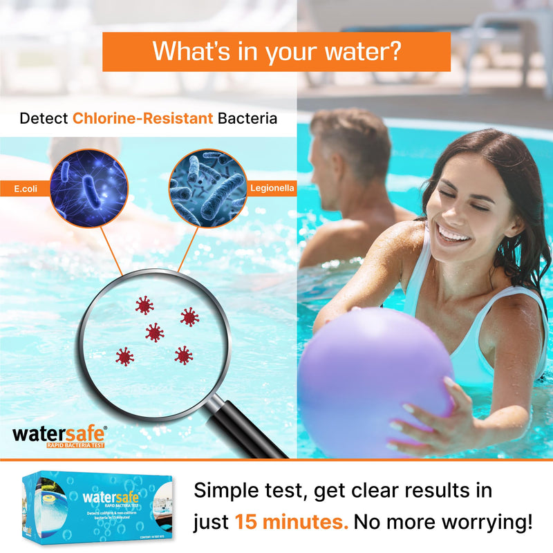 Watersafe Pool and Spa Rapid Bacteria Test, Test Strips to Detect Down to 1 Bacteria/μL in 15 Minutes, Including E. coli and Salmonella, Single Test - BeesActive Australia