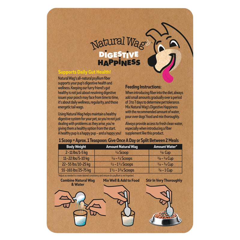 Natural Wag 100% Psyllium Fiber for Dogs – Supports Digestive Health, Relieves Occasional Constipation & Diarrhea, and Promotes Optimal Stool & Overall Wellness. - PawsPlanet Australia